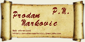 Prodan Marković vizit kartica